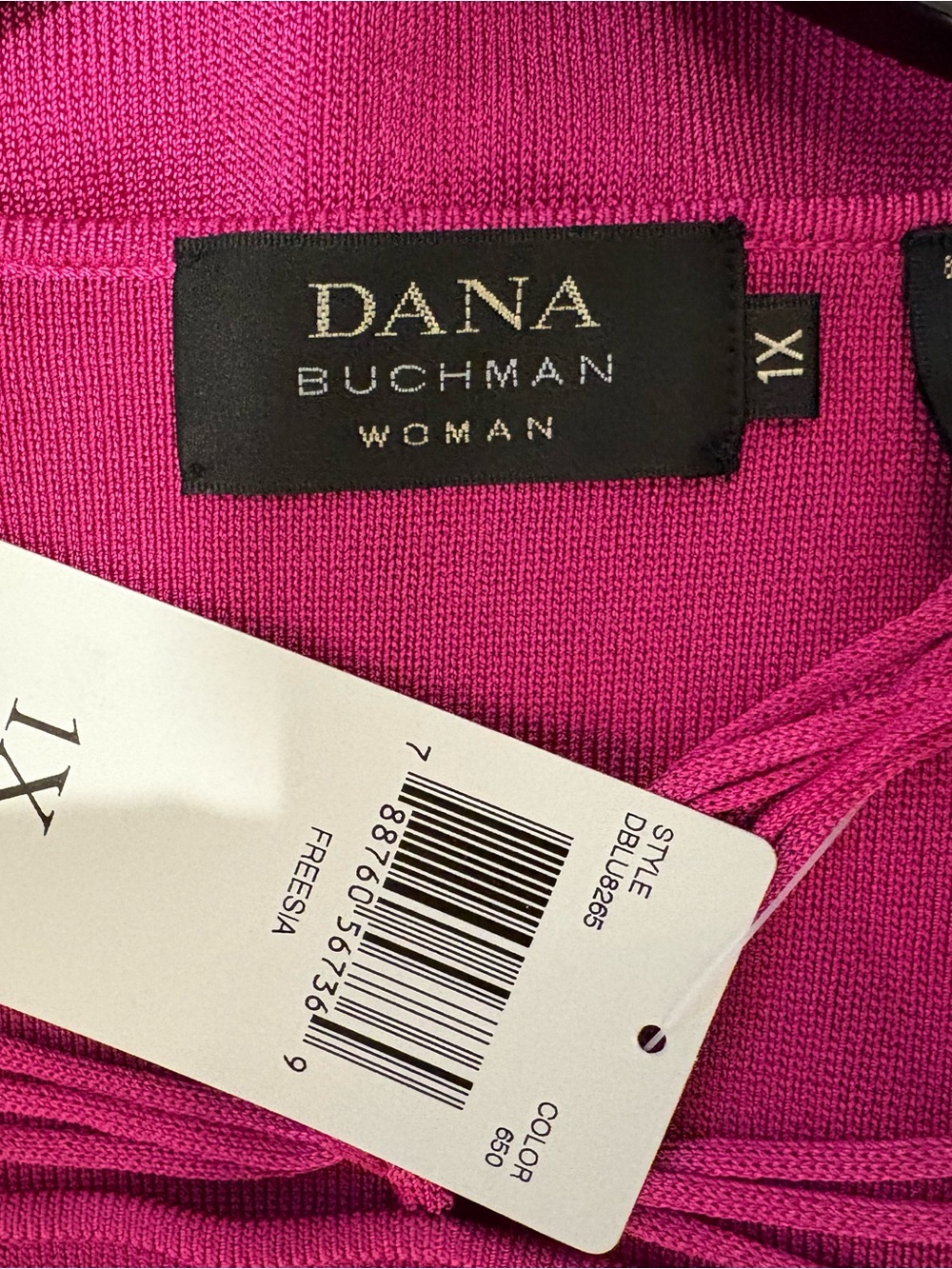 NWT Dana Buchman Fuchsia/Freesia  Knit Tunic with Strappy Back Detail - Picture 4 of 5